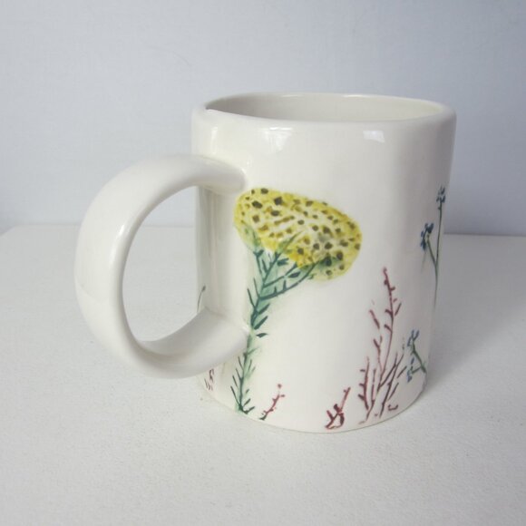 Anthropologie Dagny Monogram Mug Letter C Floral Cottage Pottery Ceramic - Picture 5 of 8